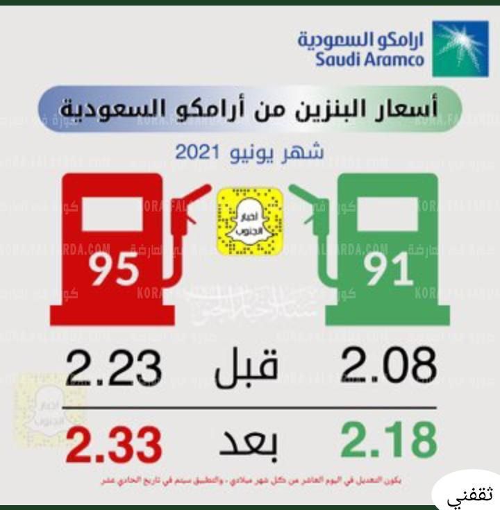 aramco السعودية| مراجعة سعر البنزين في السعودية لشهر سبتمبر 2021 عن طريق شركة أرامكو