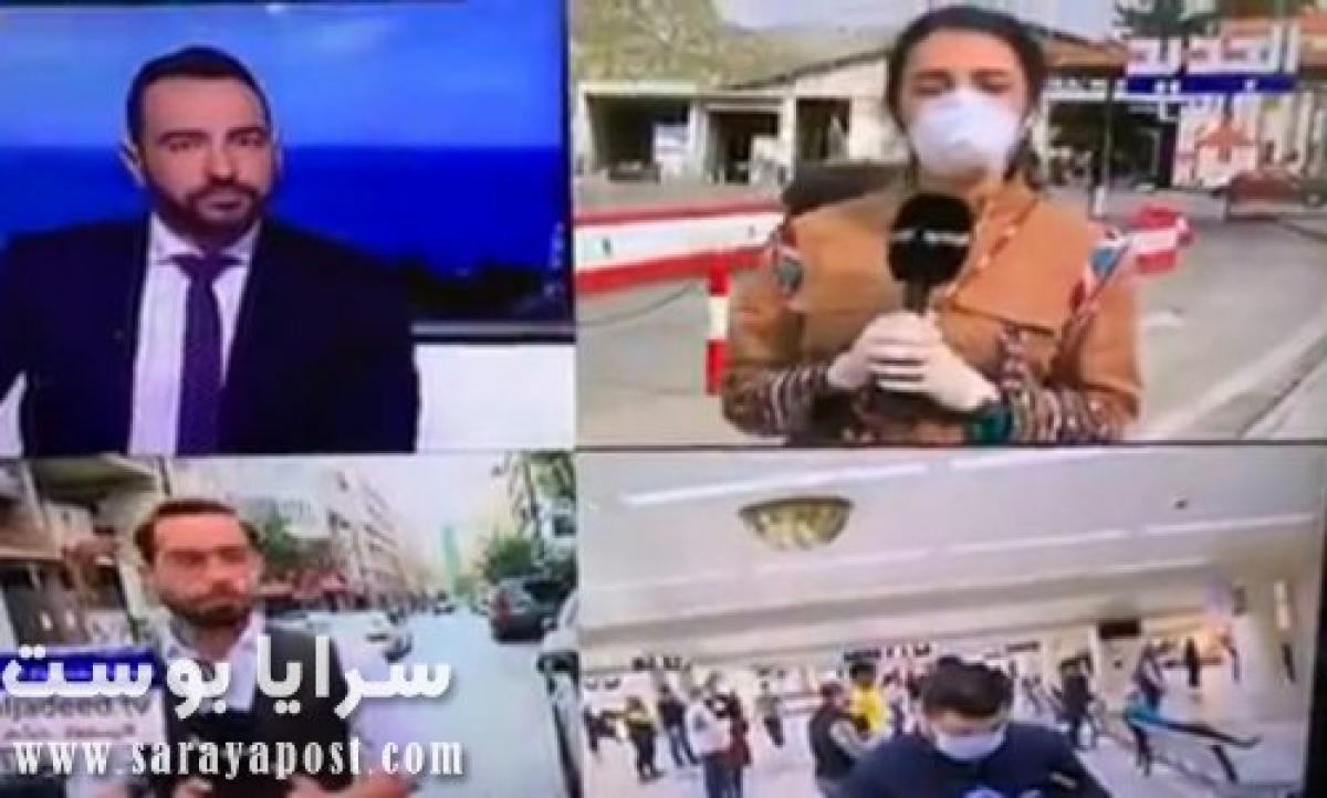 شاهد لحظة سقوط مراسلة لبنانية أثناء بث مباشر واشتباه في كورونا